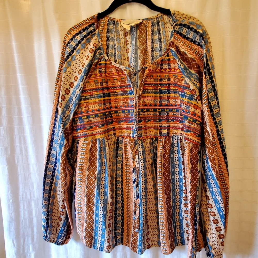 Savanna Jane XL Colorful Patterned Pleasant Blouse, Good Condition